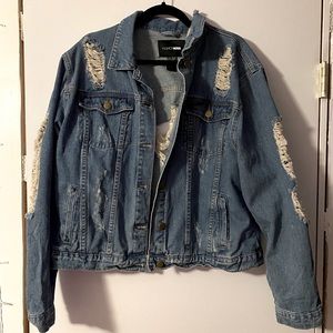 Fashion Nova Distressed Denim Jacket
